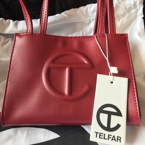 OXBLOOD MINI TELFAR BAG